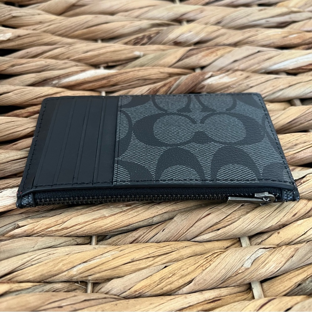 Coach Zip Card Case in Signature Canvas